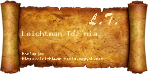 Leichtman Ténia névjegykártya